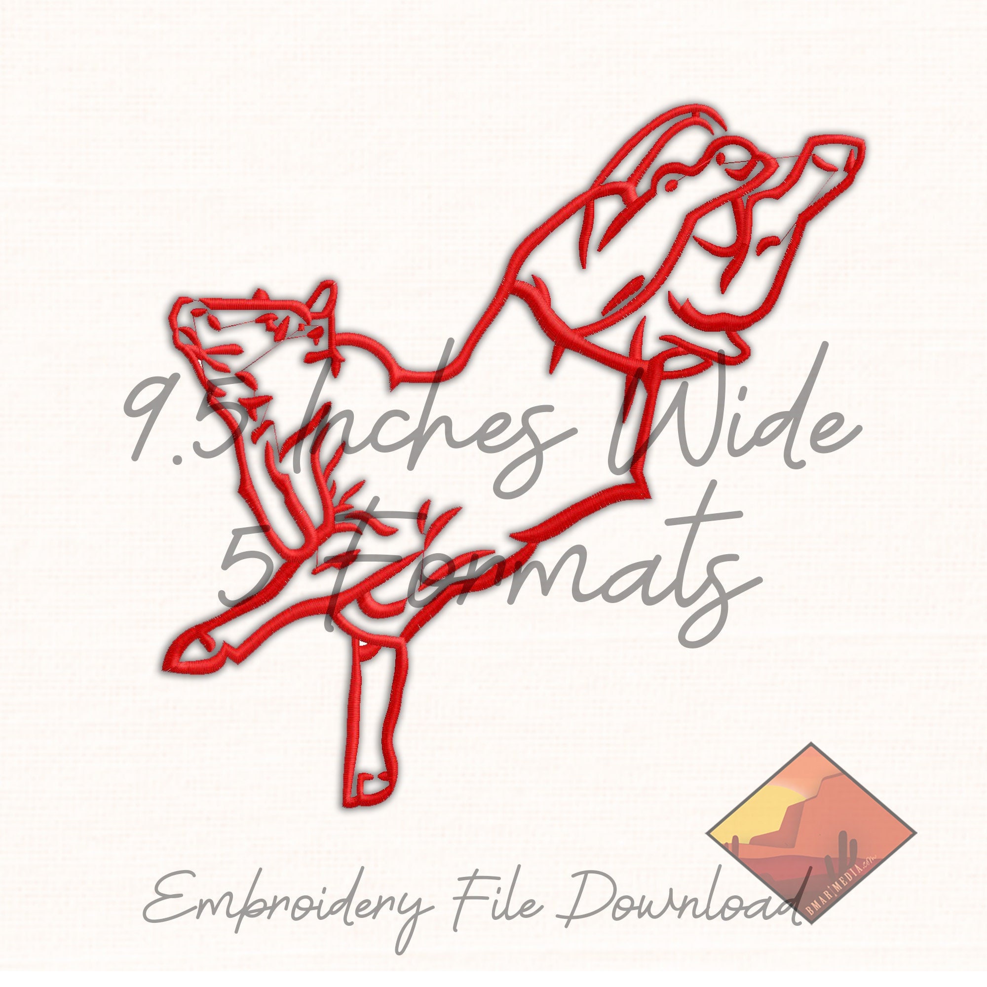 Bucking Bull Western Rodeo Jacket Graphic Embroidery File Download 9.5 ...