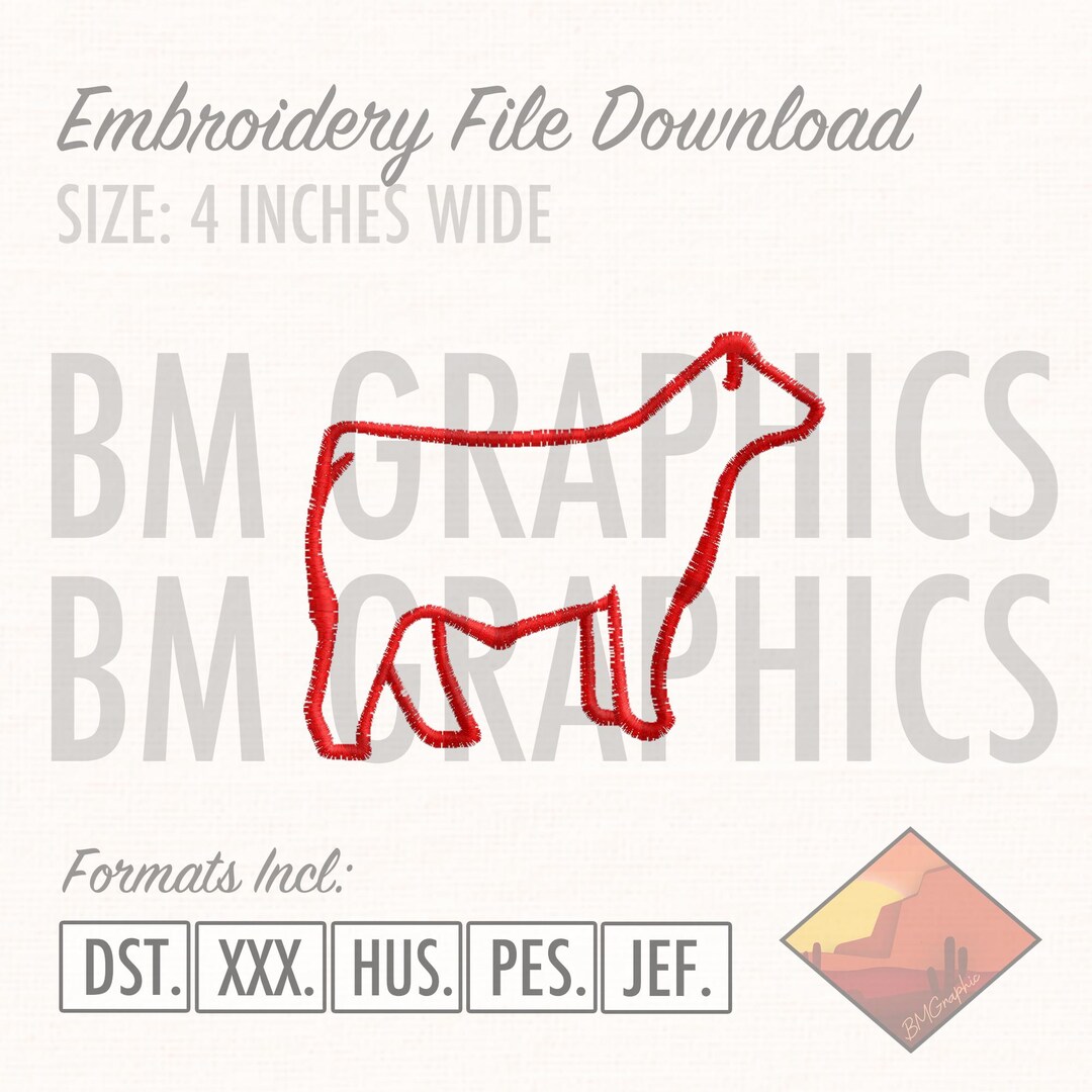Embroidery Design Ranch Sorting Cow Beef Cattle Agriculture Ranch Graphic Embroidery File Download 4 ...