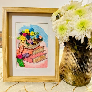 Knowledge in Full Bloom| art frame| Quilling and acrylic painting| quilling | creative art