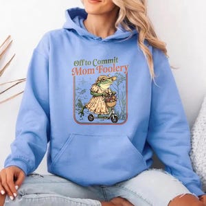 Mama Frog Off to Commit Mom Foolery Mothers day T-shirt, Mother's Day Gift , Fancy Children Name Mom Hoodie , Cute Floral Frog Gift For Mom