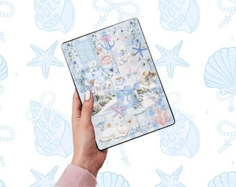 Coastal Granddaughter Kindle Insert: Nantucket Bookish E-Reader Accessory (PDF Digital Download) - Clear Case Decor with PNG Clipart
