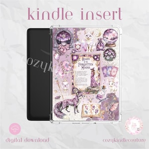 Celestial Magic Witch Kindle Insert - Gemütliches Fantasy E-Reader Dekor (PDF Digitaler Download) - Klarsichthülle Insert mit PNG Clipart