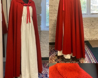 Red Wool Full length Cloak