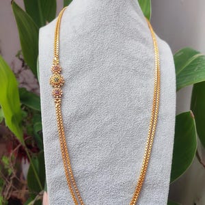 Gold Thali Chains Side Dollar Chain 24 Inch Micro Gold Plated Dollar Chain – Ladio