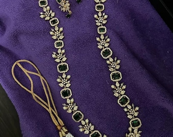 Set tempelsieradenketting: goudafwerking in Bollywoodstijl, Zuid-Indiase bruids