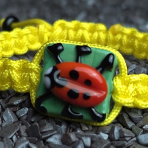 Murano Glass Bead Ladybird Bracelet
