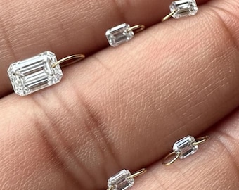 Labor gewachsene Smaragdschliff Diamant Stecker | VVS EF Lose Diamant-Schmuck Versorgung