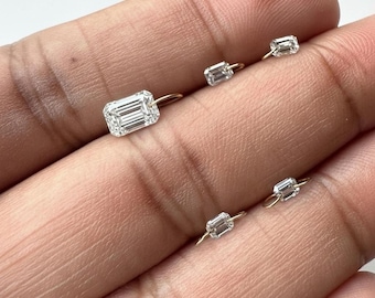 Lab Grown Emerald Cut Diamond Connector | VVS EF Loose Diamond Jewelry Supply