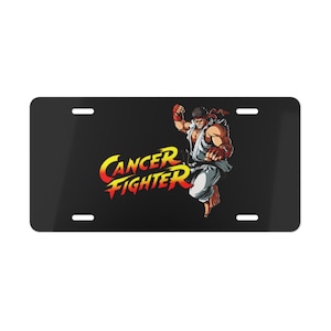 Superhero Inspired Vanity Plate - Cancer Fighter, Custom Car Accessory, Gift for Cancer Survivors, Auto Decor,