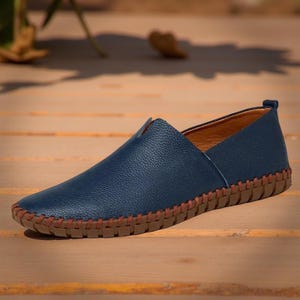 Casual Driving Men Soft Leather Boat Shoes Loafers Comfortable Slip On Flats