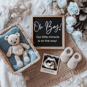 Revelación digital de bebé, Revelación en tablero de letras, Anuncio de embarazo en redes sociales, Vamos a tener un niño, Revelación del género del niño, Revelación del primer bebé