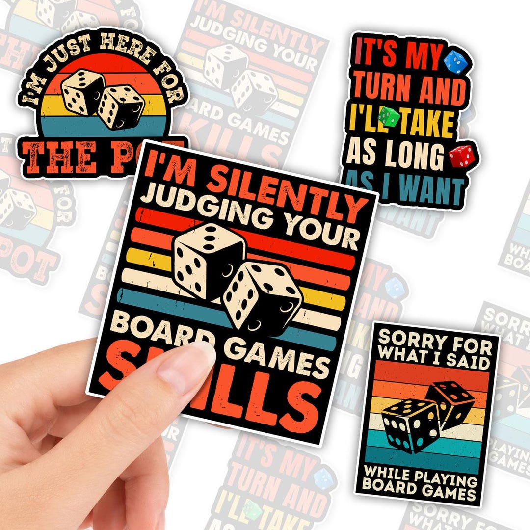 Board Game Sticker Pack – Board Game Addict, Tabletop Gaming Stickers ...