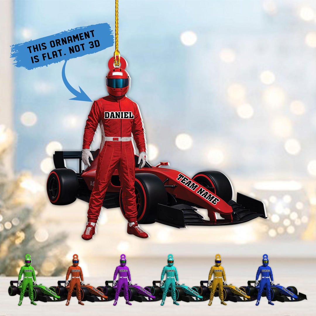 Personalized F1 Racing Car Acrylic Ornament – Custom Name – Gifts for ...