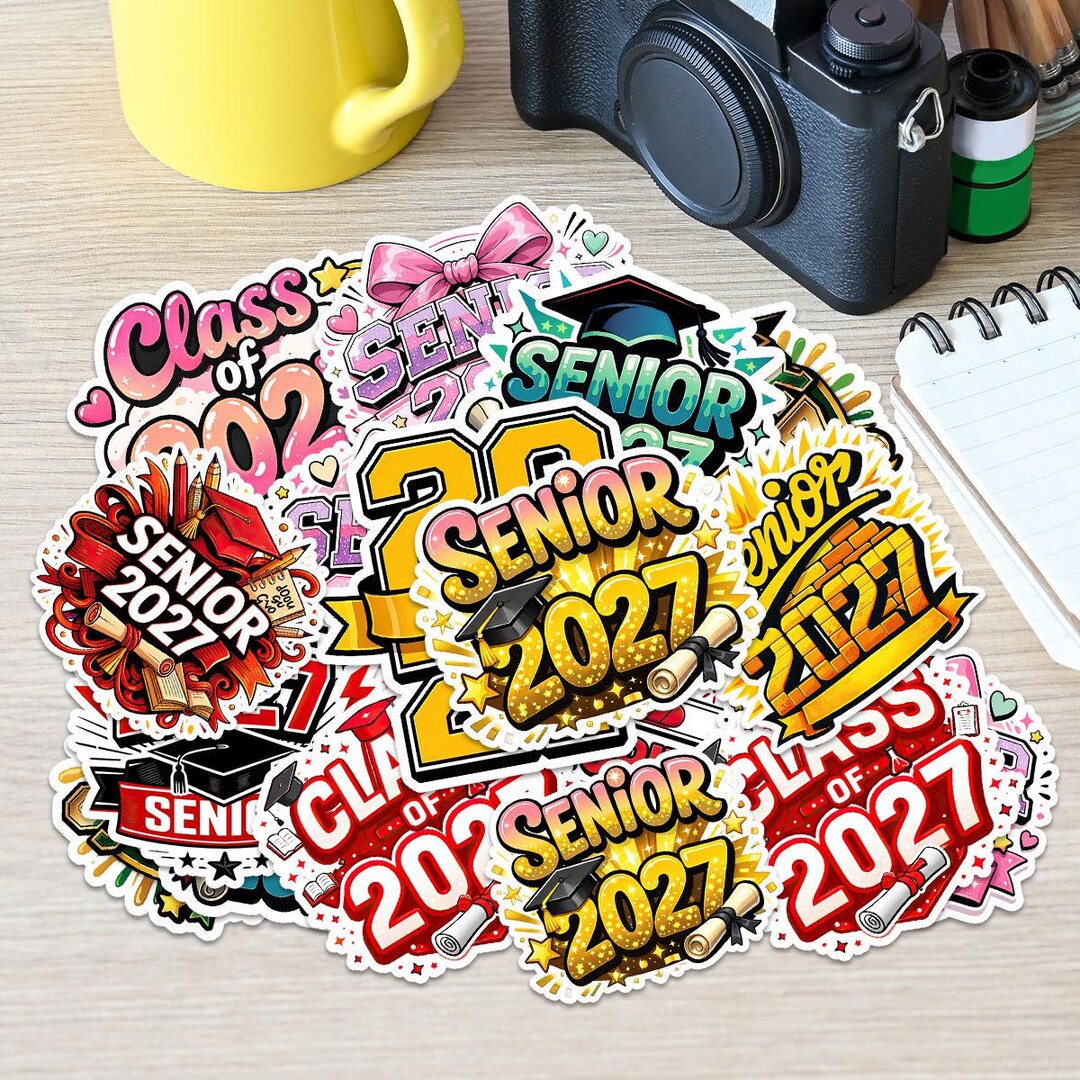 Graduation Sticker, 12pcs Senior 2027 Stickers, Class of 2027 Vinyl ...