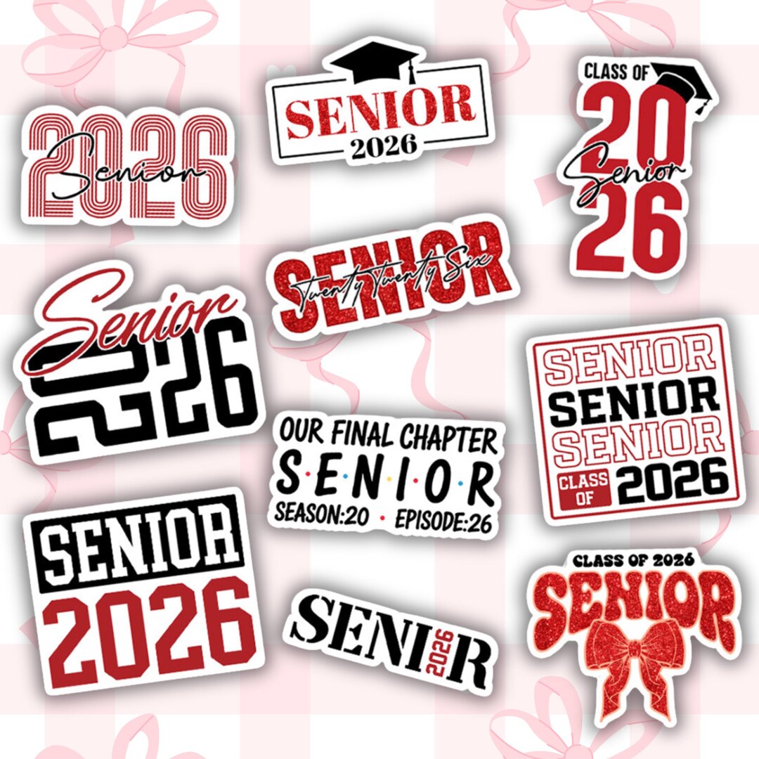 COMBO 10 PCS Senior 2026 Stickers, Class of 2026 Vinyl Decal for ...