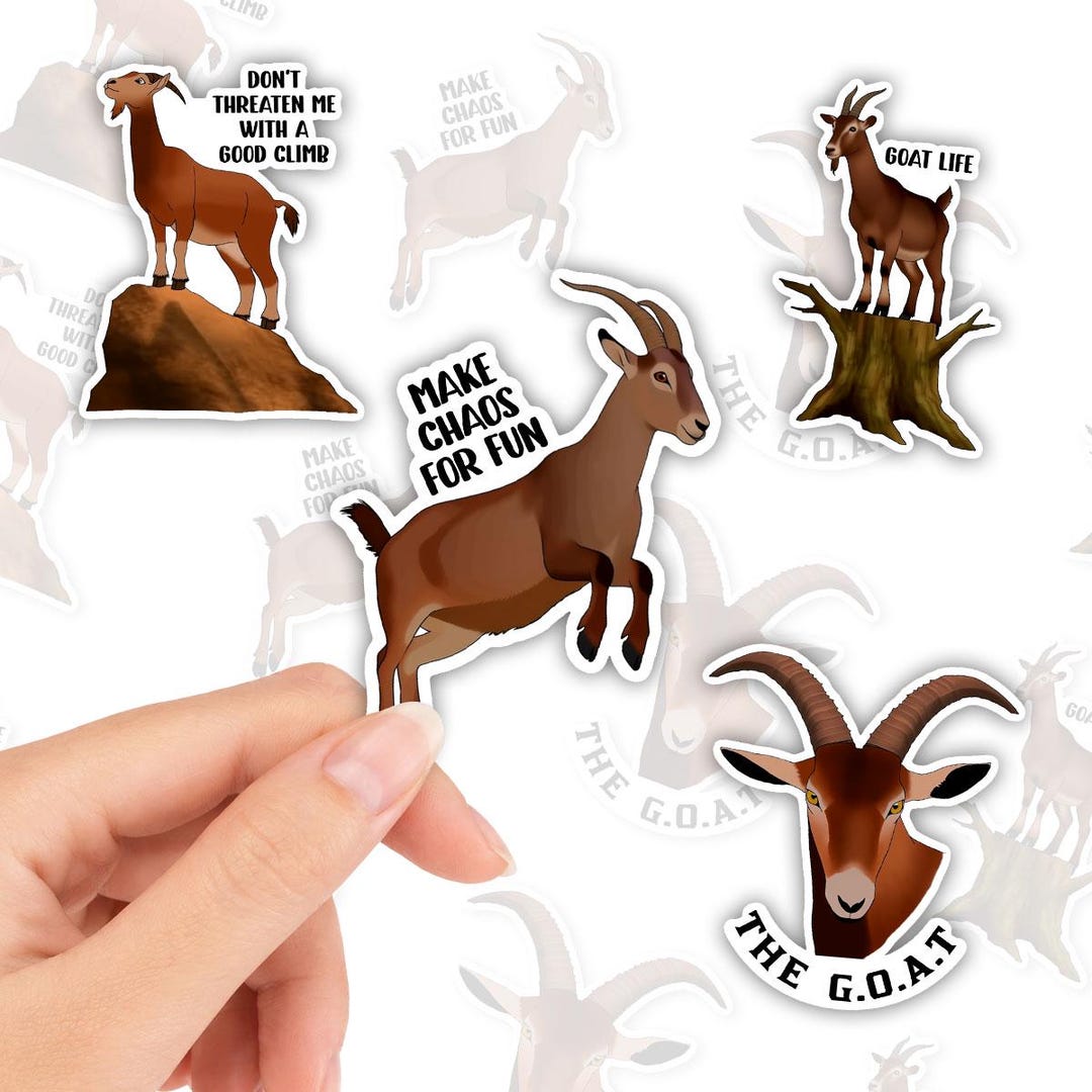 Goat Boy Sticker Goat Sticker Pack – Cute Kawaii Goat Stickers, Baby Goat Decals, Cool ...