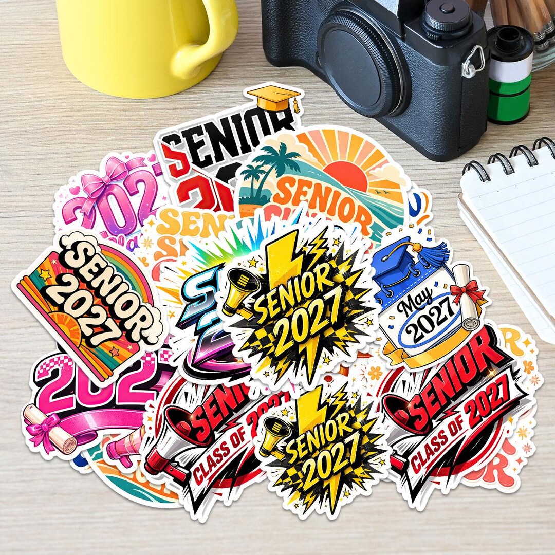 Graduation Sticker, 12pcs Senior 2027 Stickers, Class of 2027 Vinyl ...