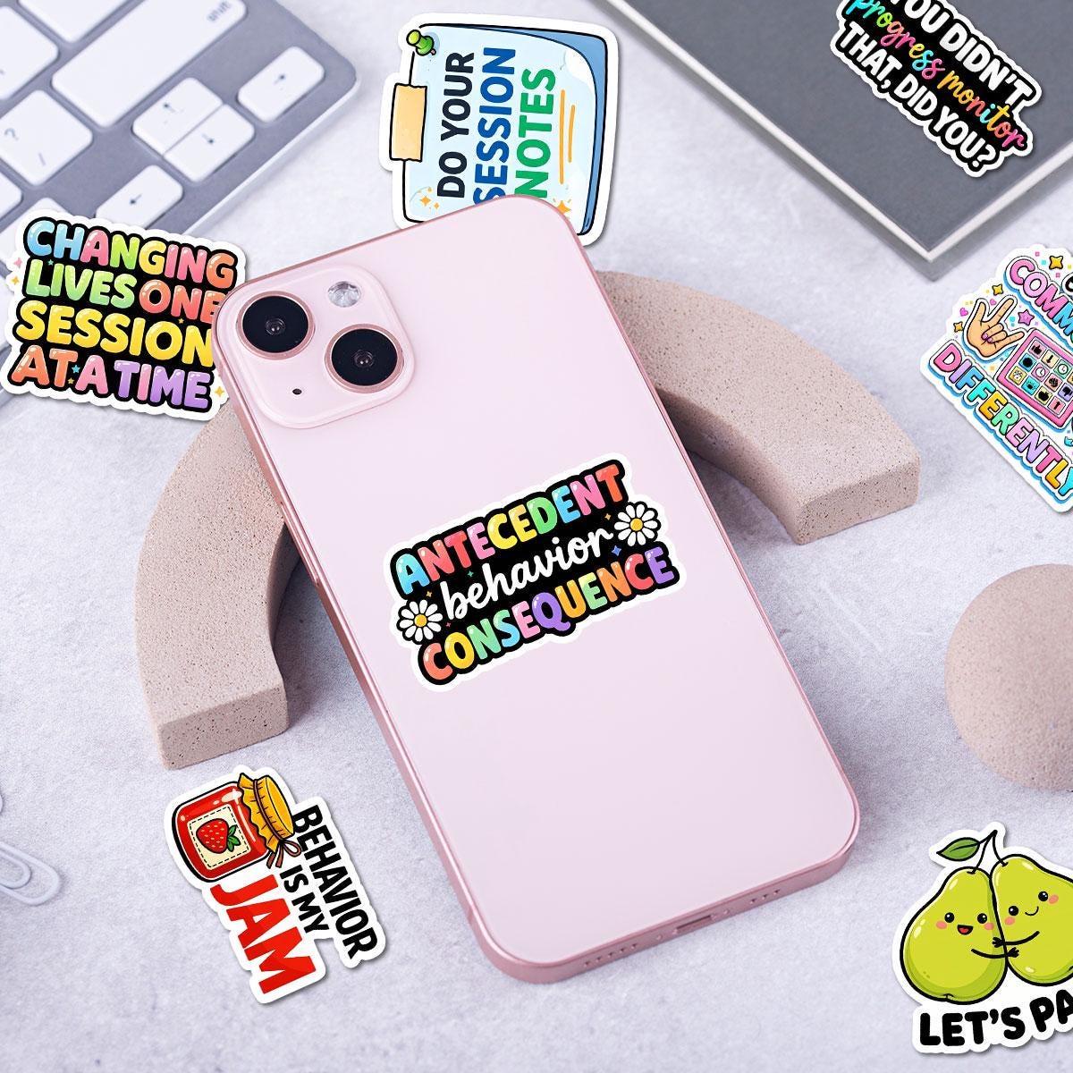 Operating Activity Analysis Sticker 12 PCS ABA Sticker: Behavior Analysis Sticker Bundle, Holographic Rbt ...