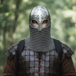 Handmade Viking Steel Helmet with Chainmail Aventail – Battle Ready, Cosplay, LARP