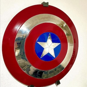 Escudo legendario del Capitán América de Marvel: réplica de metal para cosplay o armadura medieval