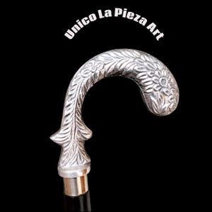Handcrafted Brass Floral Engraved Cane Handle: Replacement Walking Stick Vintage Style Sticks For Unisex