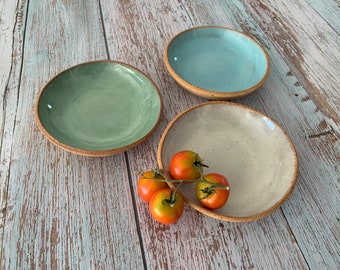 Appetizer Plates, Tapas Plates, Handmade Pottery Plates, Set of 3 Ceramic Bowls, Small Dish Set, Housewarming Gift