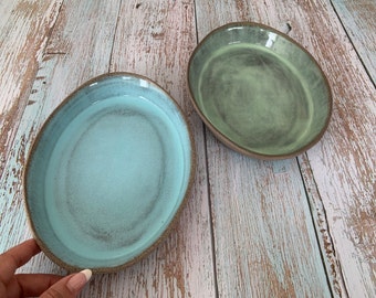 Handmade Pottery Oval Serving Platter, Gray Stoneware Serving Dish, Housewarming Gift for the Home, Mother's Day Gift