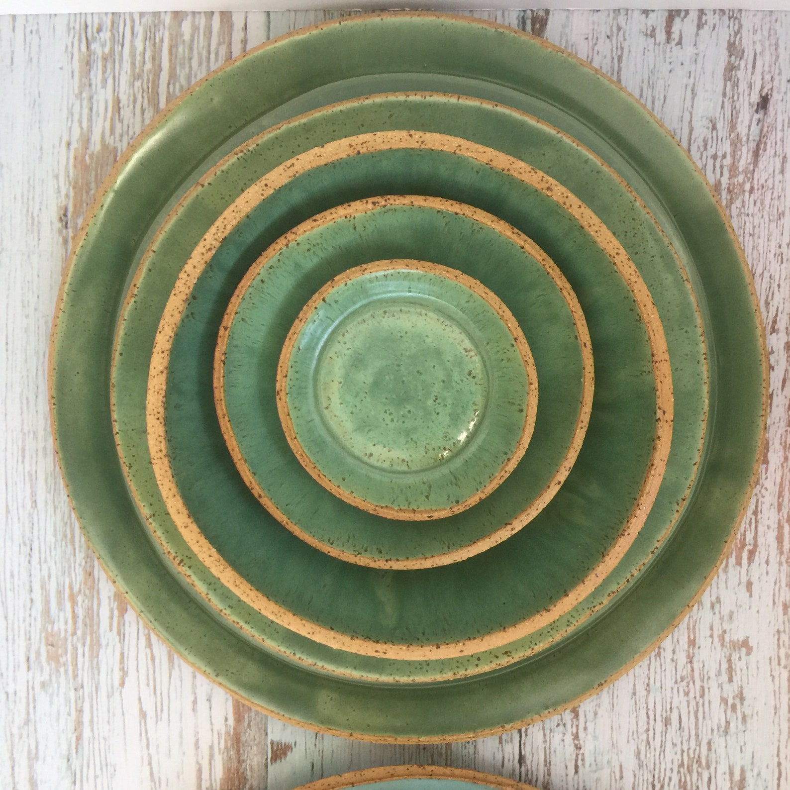 Blue Pottery Dinnerware Set Handmade Dinner Set Minimalist Etsy