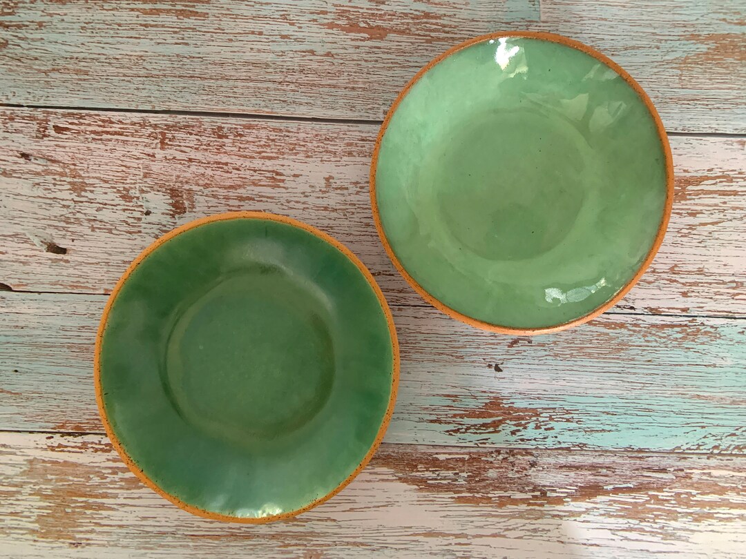 Shallow Ceramic Bowl Set of 2 Handmade Pottery Bowls Low Etsy