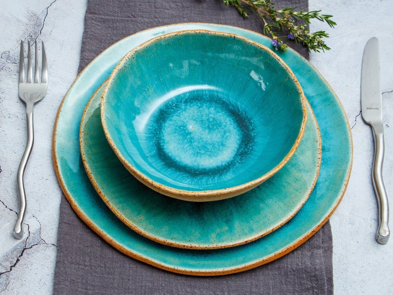 Luxury Dinnerware Set Handmade Stoneware / Ceramic / Pottery Etsy