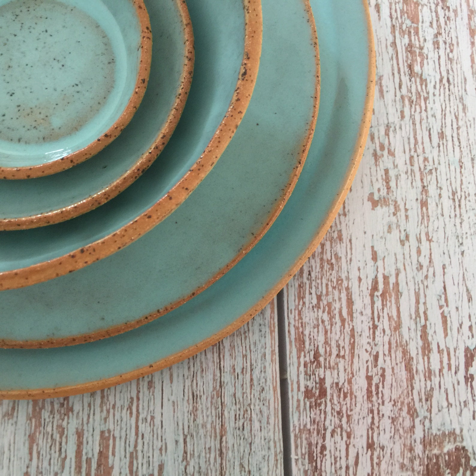 Blue Pottery Dinnerware Set Handmade Dinner Set Minimalist Etsy