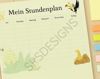 Plantilla de horario infantil A4 | Planificador escolar imprimible | Resumen semanal del alumno | Planificador imprimible | Decoración digital descargable | Estudiantes