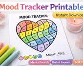 Mood Tracker Printable | Mental Health Tracker | Bullet Journal Mood Tracker | Self Care Printable | Monthly Mood Chart | Instant Download