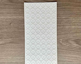 72pcs Large Flat Silicone Feet 20mm, Clear Rubber Bumpers for Glass Table Top, Anti Slip Furniture Pads, Cutting Board Feet, German Adhesive