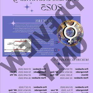 Mercury Retrograde 2025 | Astrology PDF Guide | Ingress & OOB Calendar