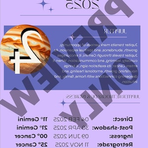 Jupiter Retrograde 2025 | Astrology PDF Guide | Ingress Calendar