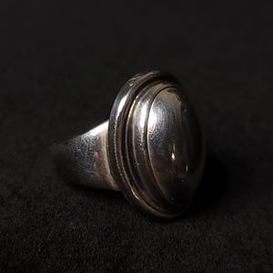 Vintage Georg Jensen sterling silver dome ring, model 46, Denmark, size 6.75