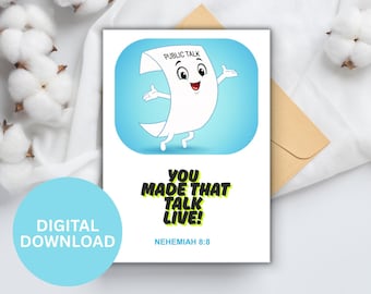 JW Thank You Card: Public Talk Gift (5x7 Digital Download)