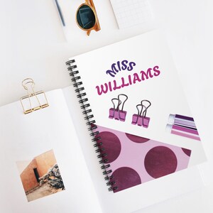 Niedliches Lehrer Spiral Notizbuch - Ideal für die Schule, Notizen & Geschenk, Schulanfang Briefpapier, Pinke Tupfen, Lehrer Wertschätzung