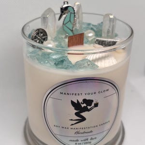 Manifestation Crystal Candle  - Wave Of Happiness
