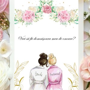 Invitație domnișoară de onoare – format digital PDF – elegant & imprimabil