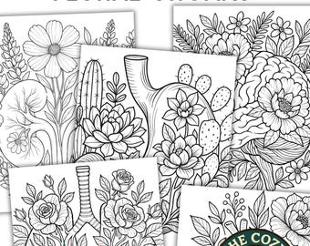 5 Floral Anatomy Coloring Pages: Human Organs & Botanical Art (PDF Download)