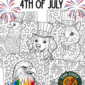 4th of July Coloring Pages – 10 Fun Patriotic Designs | Printable PDF | Kids Holiday Activity | Independence Day Coloring Book