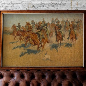 On the Southern Plains by Frederic Remington  - Western Matte Horizontal Poster, Cowboy Wall Art, Rustic Home Decor, Gift for Men