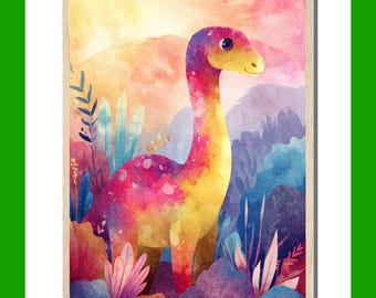 Framed Dinosaur Poster 2, different sizes: Whimsical Wall Art for Curious Kids