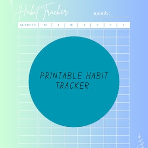 Printable Blue Gradient Habit Tracker