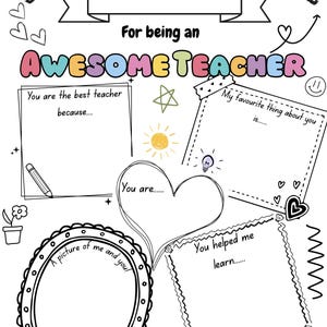 Thank You Awesome Teacher Card - End of year card for teachers