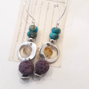 Gypsy Gemstone Beaded Earrings by Blue Honey Jewelry image 1