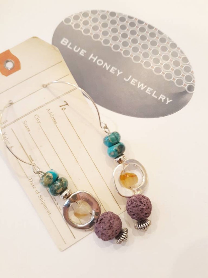 Gypsy Gemstone Beaded Earrings by Blue Honey Jewelry image 6