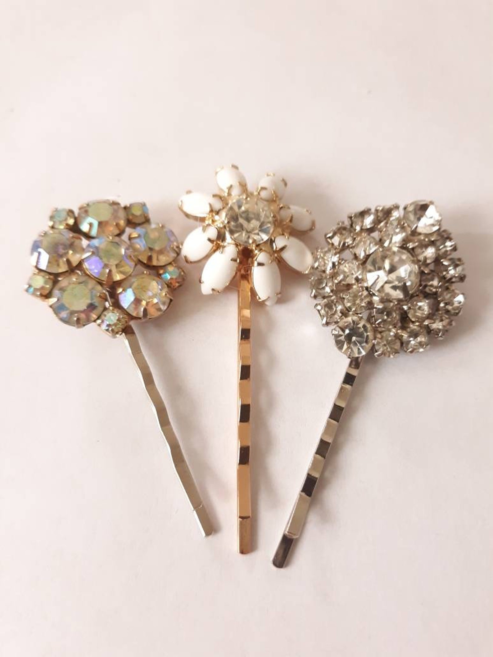 Fancy Rhinestone Hair Pins by Blue Honey Jewelry Etsy